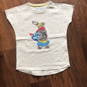 Mini Boden adorable shirt with rabbit girls 6-7y